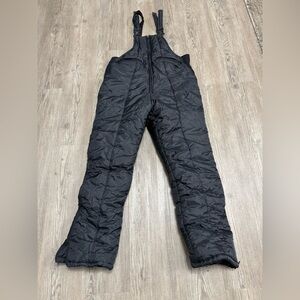 Vintage Swiss Alps Medium Women’s Snow Pant Bib Overalls Black Nylon